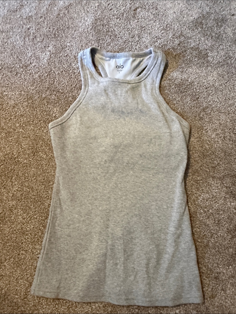 ALO Yoga Light Gray Slim Racerback Tank
